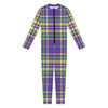 Mardi Gras Tartan Plaid Pattern Print Jumpsuit