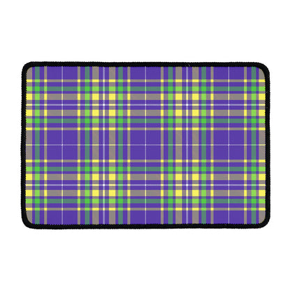 Mardi Gras Tartan Plaid Pattern Print Kitchen Mat