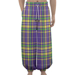 Mardi Gras Tartan Plaid Pattern Print Lantern Pants