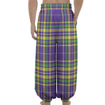 Mardi Gras Tartan Plaid Pattern Print Lantern Pants