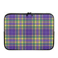 Mardi Gras Tartan Plaid Pattern Print Laptop Sleeve