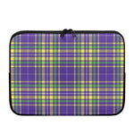 Mardi Gras Tartan Plaid Pattern Print Laptop Sleeve