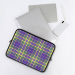Mardi Gras Tartan Plaid Pattern Print Laptop Sleeve