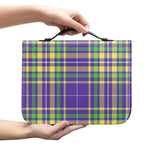 Mardi Gras Tartan Plaid Pattern Print Leather Bible Cover