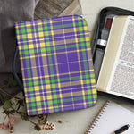 Mardi Gras Tartan Plaid Pattern Print Leather Bible Cover