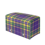 Mardi Gras Tartan Plaid Pattern Print Leather Tissue Box Cover