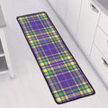 Mardi Gras Tartan Plaid Pattern Print Long Kitchen Mat