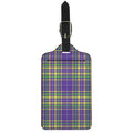 Mardi Gras Tartan Plaid Pattern Print Luggage Tag