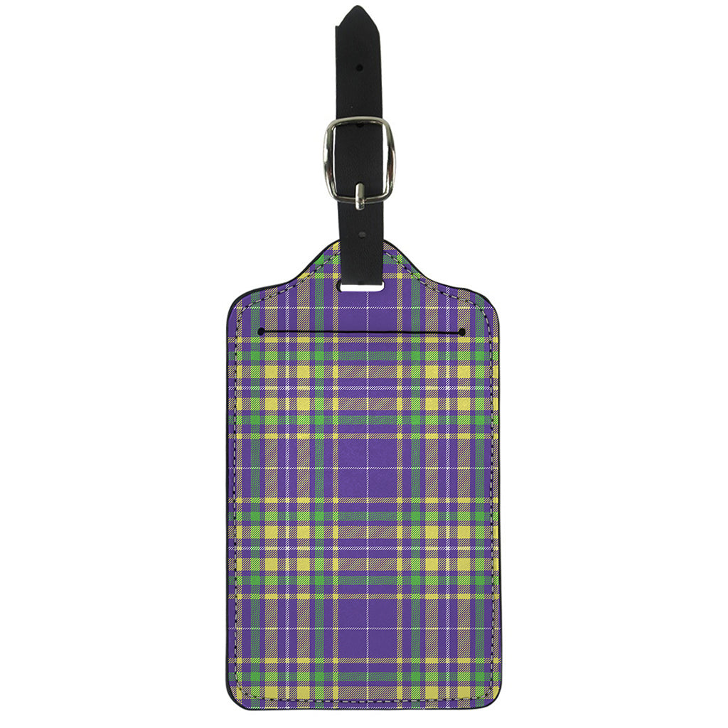 Mardi Gras Tartan Plaid Pattern Print Luggage Tag