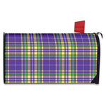 Mardi Gras Tartan Plaid Pattern Print Mailbox Cover