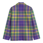 Mardi Gras Tartan Plaid Pattern Print Men's Blazer