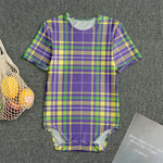 Mardi Gras Tartan Plaid Pattern Print Men's Bodysuit