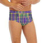 Mardi Gras Tartan Plaid Pattern Print Men's Briefs