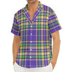 Mardi Gras Tartan Plaid Pattern Print Men's Deep V-Neck Shirt
