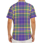 Mardi Gras Tartan Plaid Pattern Print Men's Deep V-Neck Shirt