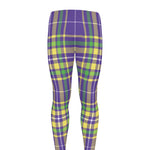 Mardi Gras Tartan Plaid Pattern Print Men's leggings