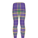 Mardi Gras Tartan Plaid Pattern Print Men's leggings