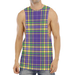 Mardi Gras Tartan Plaid Pattern Print Men's Muscle Tank Top