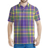 Mardi Gras Tartan Plaid Pattern Print Men's Polo Shirt
