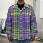 Mardi Gras Tartan Plaid Pattern Print Men's Shirt Jacket