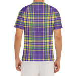 Mardi Gras Tartan Plaid Pattern Print Men's Short Sleeve Rash Guard