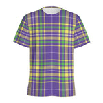 Mardi Gras Tartan Plaid Pattern Print Men's Sports T-Shirt