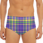 Mardi Gras Tartan Plaid Pattern Print Men's Triangle Swim Briefs