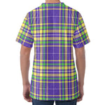 Mardi Gras Tartan Plaid Pattern Print Men's Velvet T-Shirt