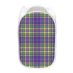 Mardi Gras Tartan Plaid Pattern Print Mesh Laundry Hamper