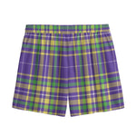 Mardi Gras Tartan Plaid Pattern Print Mesh Shorts