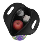 Mardi Gras Tartan Plaid Pattern Print Neoprene Lunch Bag