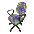 Mardi Gras Tartan Plaid Pattern Print Office Chair Cover