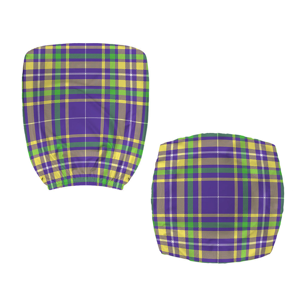 Mardi Gras Tartan Plaid Pattern Print Office Chair Cover