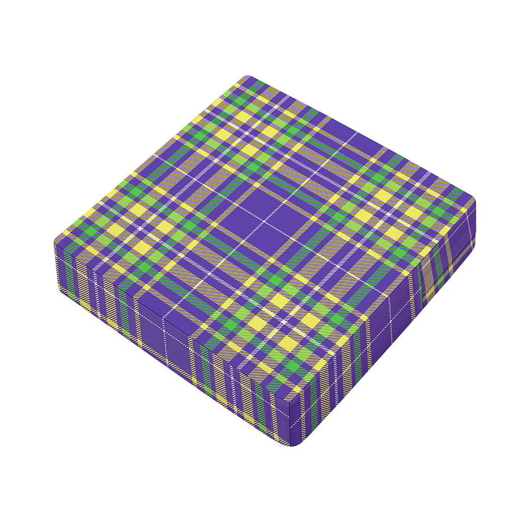 Mardi Gras Tartan Plaid Pattern Print Outdoor Seat Cushion Cover
