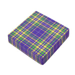 Mardi Gras Tartan Plaid Pattern Print Outdoor Seat Cushion Cover
