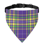 Mardi Gras Tartan Plaid Pattern Print Over The Collar Dog Bandana
