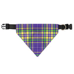 Mardi Gras Tartan Plaid Pattern Print Over The Collar Dog Bandana