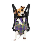 Mardi Gras Tartan Plaid Pattern Print Pet Carrier Backpack