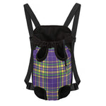 Mardi Gras Tartan Plaid Pattern Print Pet Carrier Backpack