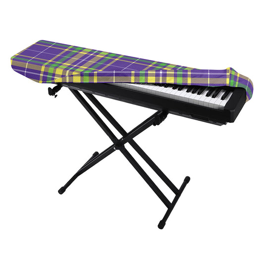 Mardi Gras Tartan Plaid Pattern Print Piano Keyboard Cover