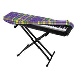 Mardi Gras Tartan Plaid Pattern Print Piano Keyboard Cover