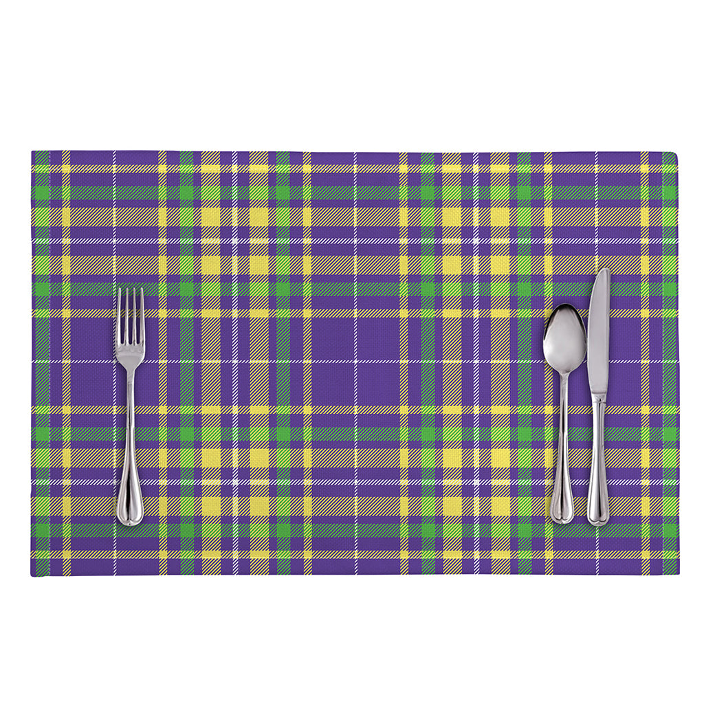 Mardi Gras Tartan Plaid Pattern Print Placemat