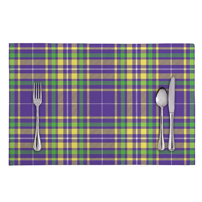 Mardi Gras Tartan Plaid Pattern Print Placemat