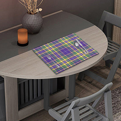 Mardi Gras Tartan Plaid Pattern Print Placemat