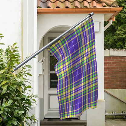 Mardi Gras Tartan Plaid Pattern Print Polyester Flag
