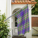 Mardi Gras Tartan Plaid Pattern Print Polyester Flag
