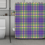 Mardi Gras Tartan Plaid Pattern Print Polyester Shower Curtain