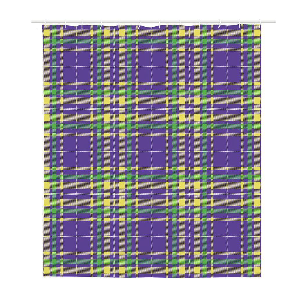 Mardi Gras Tartan Plaid Pattern Print Polyester Shower Curtain