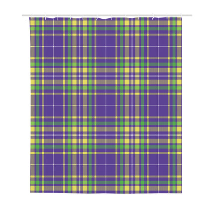 Mardi Gras Tartan Plaid Pattern Print Polyester Shower Curtain