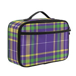 Mardi Gras Tartan Plaid Pattern Print Portable Lunch Bag